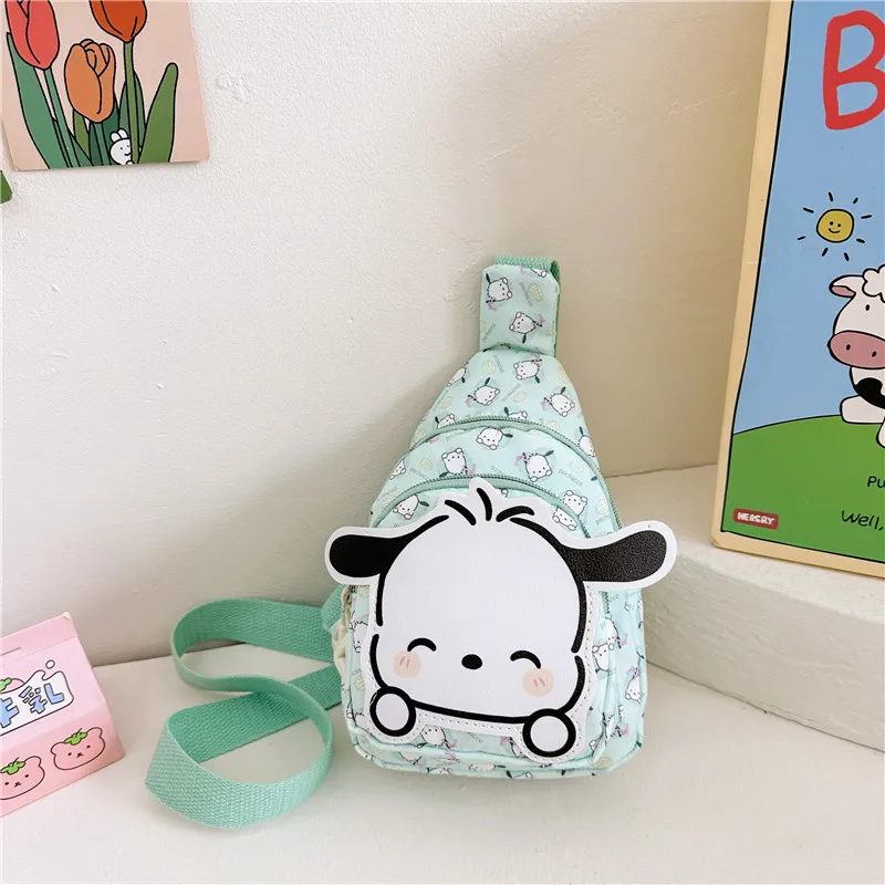 Новая Детская сумка с мультяшным принтом Sanrio Kitty Pochacco нагрудная через плечо многофункциональная для хранения мальчиков и девочек