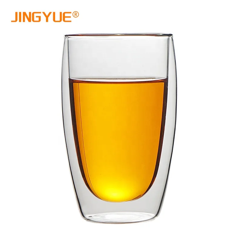 
 Jingyue 15 унций высокое боросиликатное термоизолированное стекло с двойными стенками для кофе латте чай и ледяных напитков  