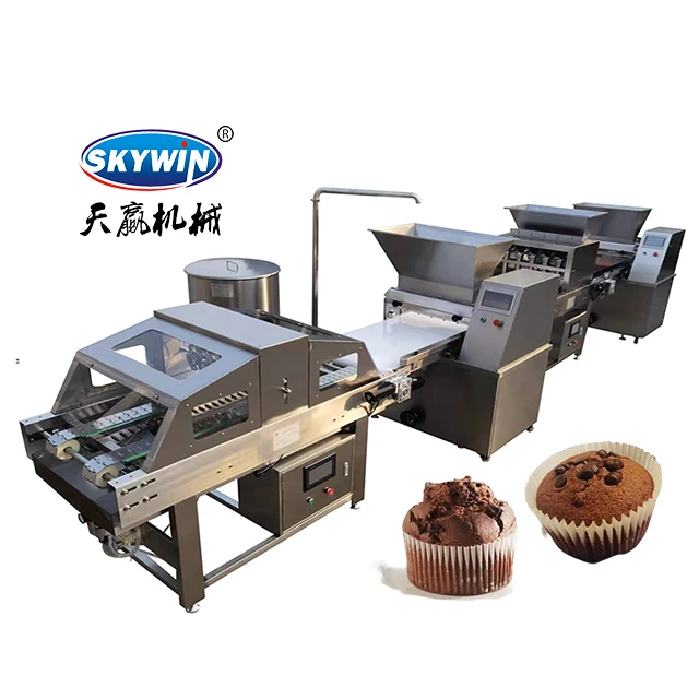 Skywin Semi Automatic Cupcake Machinery Cake Deposit Muffin Making Machine For Snack Food