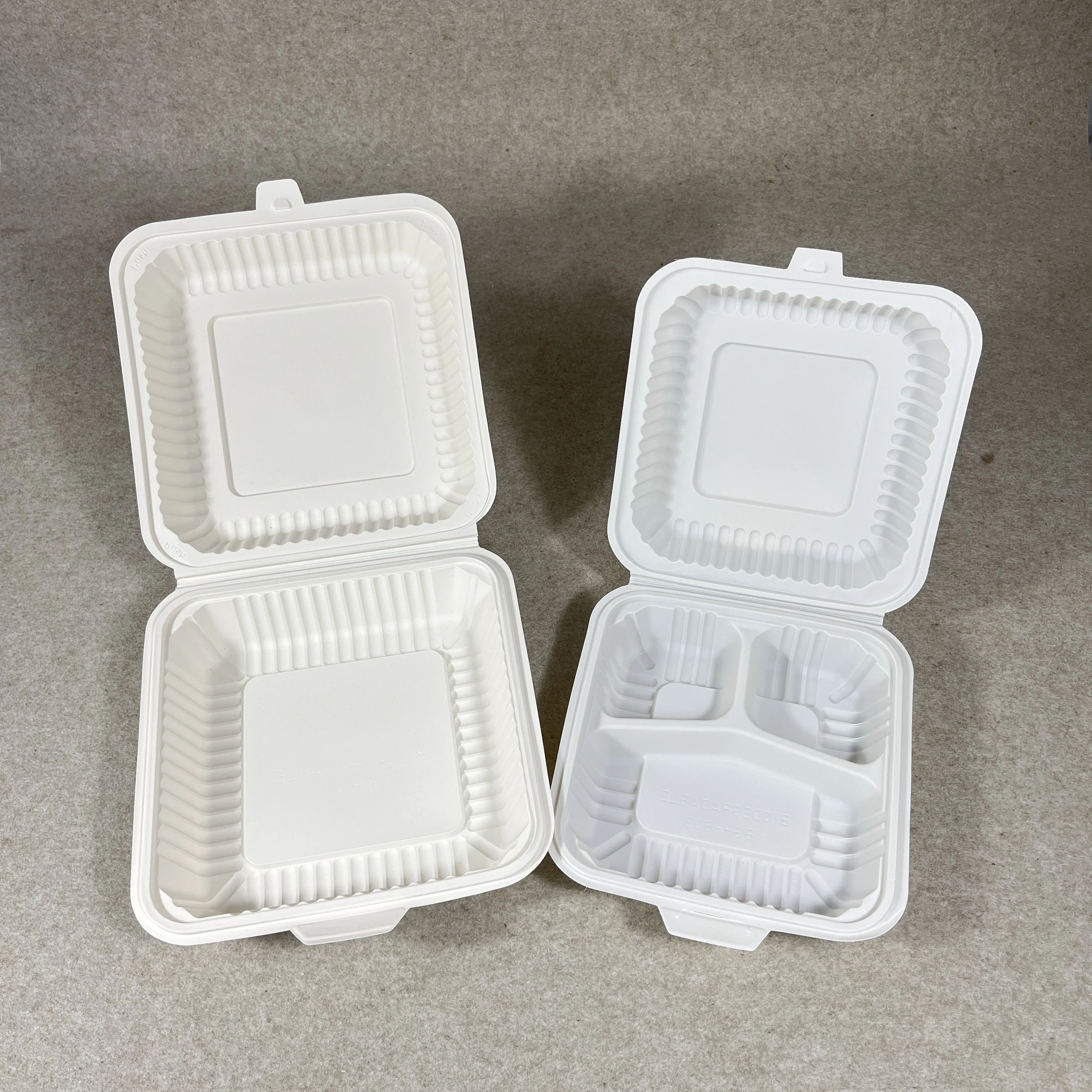 Cornstarch Takeaway Biodegradable Fast Food Clamshell Plastic Packaging Lunch Box