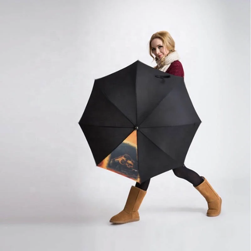 Beautiful famous film star black and white girls sex photo printed auto open straight umbrella