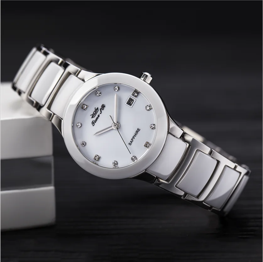 Quartz metal strap ladies fancy watches