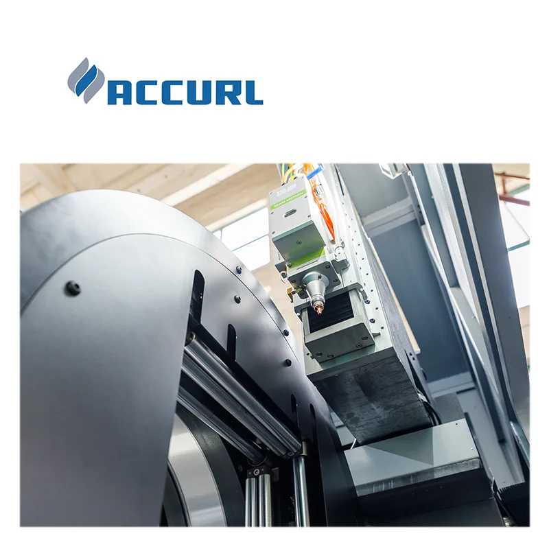 ACCURL High accuracy fiber laser cutting machine pipe tube cutter pc-6020T laser tube cutting machine