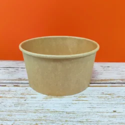 Custom Print Eco-friendly Disposable Food To Go Packaging Container Kraft Paper Bowl Rice Soup Cup Take Away Salad Bowl With Lid
