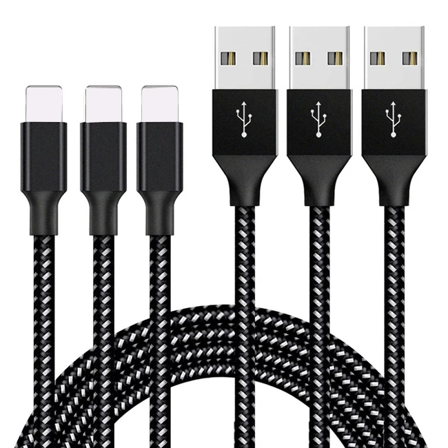 For iphone usb cable Nylon Braided 2.4A Fast Charging USB Cable  For Iphone 13 12 11 For IPhone Data Charging Cable
