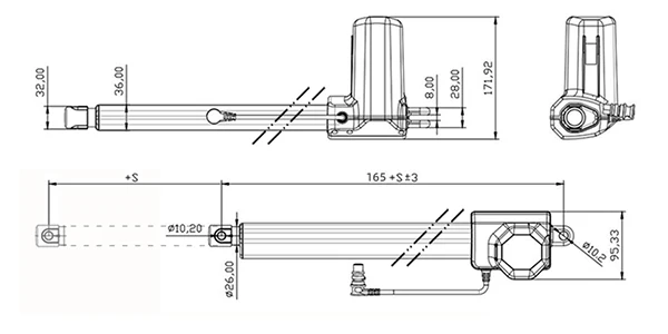 Heavy Duty 12V 24V 50Mm 150Mm 250Mm 350Mm 450Mm 550Mm 4000N 4500N 6000N 7000N 8000N Linear Actuator For Boat