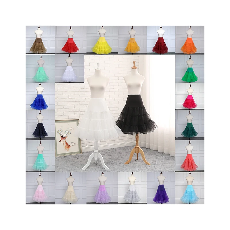 23 Colors Vintage Boneless Lolita Rock Ball Big Long Petticoat Girls