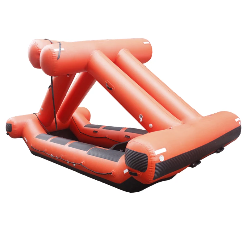 Self stabilizing lifeboats for flood prevention and emergency rescue, inflatable rescue boats for water surface handling