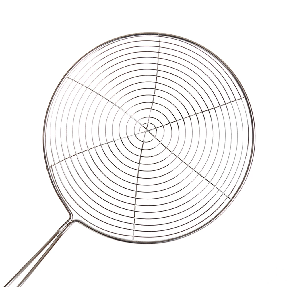 Wholesale Stainless Steel Kitchen Wire Oil Skimmer Ladle Colander Cooking Frying Utensils Wire Pasta Strainer Spoon