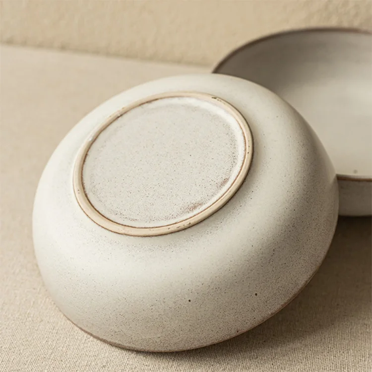 Slight Defect Modern Natural Colour Porcelain Microwave Round Ceramic Ramen Bowl Microwave Safe Porcelain Bowls Tableware