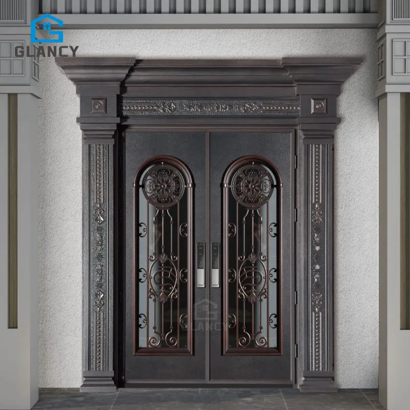 The classical Roman column security door is used for the aluminum door of the villa group