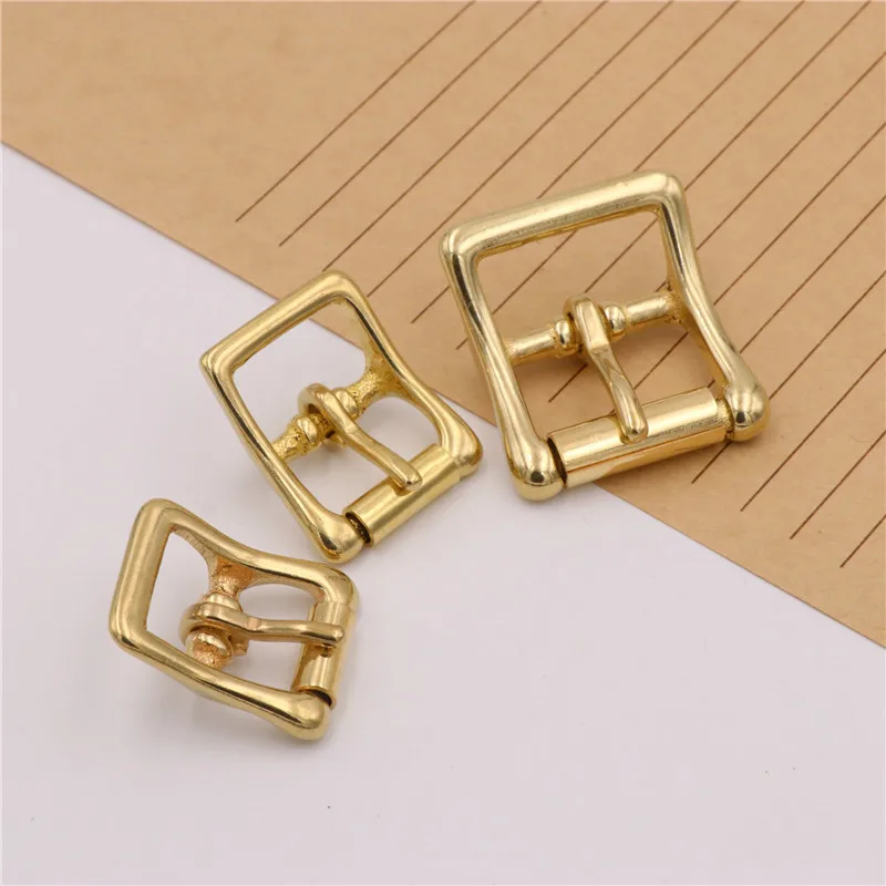 Цельная латунь медь мини размер твердая латунь Центральная пряжка ремня Кожаная ремесло оборудование-Выберите размер для ошейника собаки