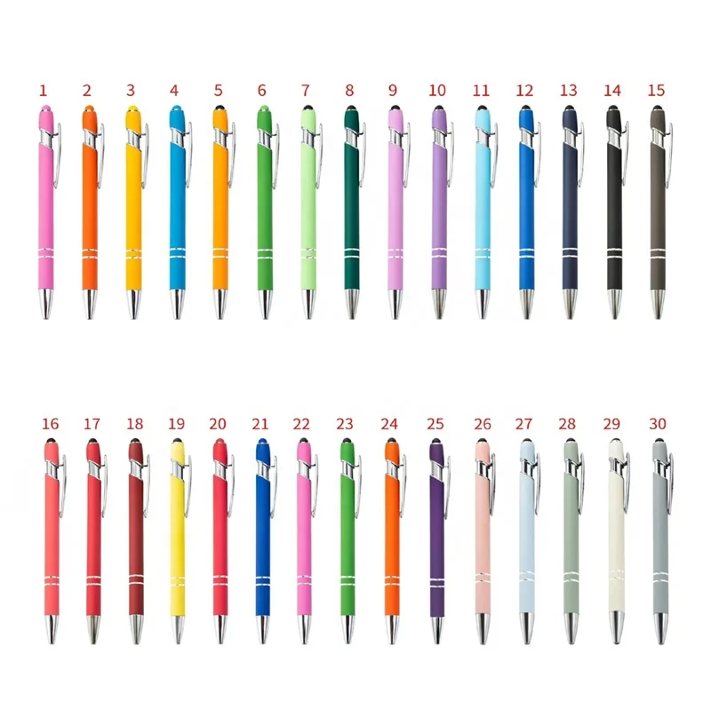 Office Metal Pen with Logo Printing Ballpoint Pens with Stylus Luxury Custom Black Metal Roller Pens for Promotional Gifts