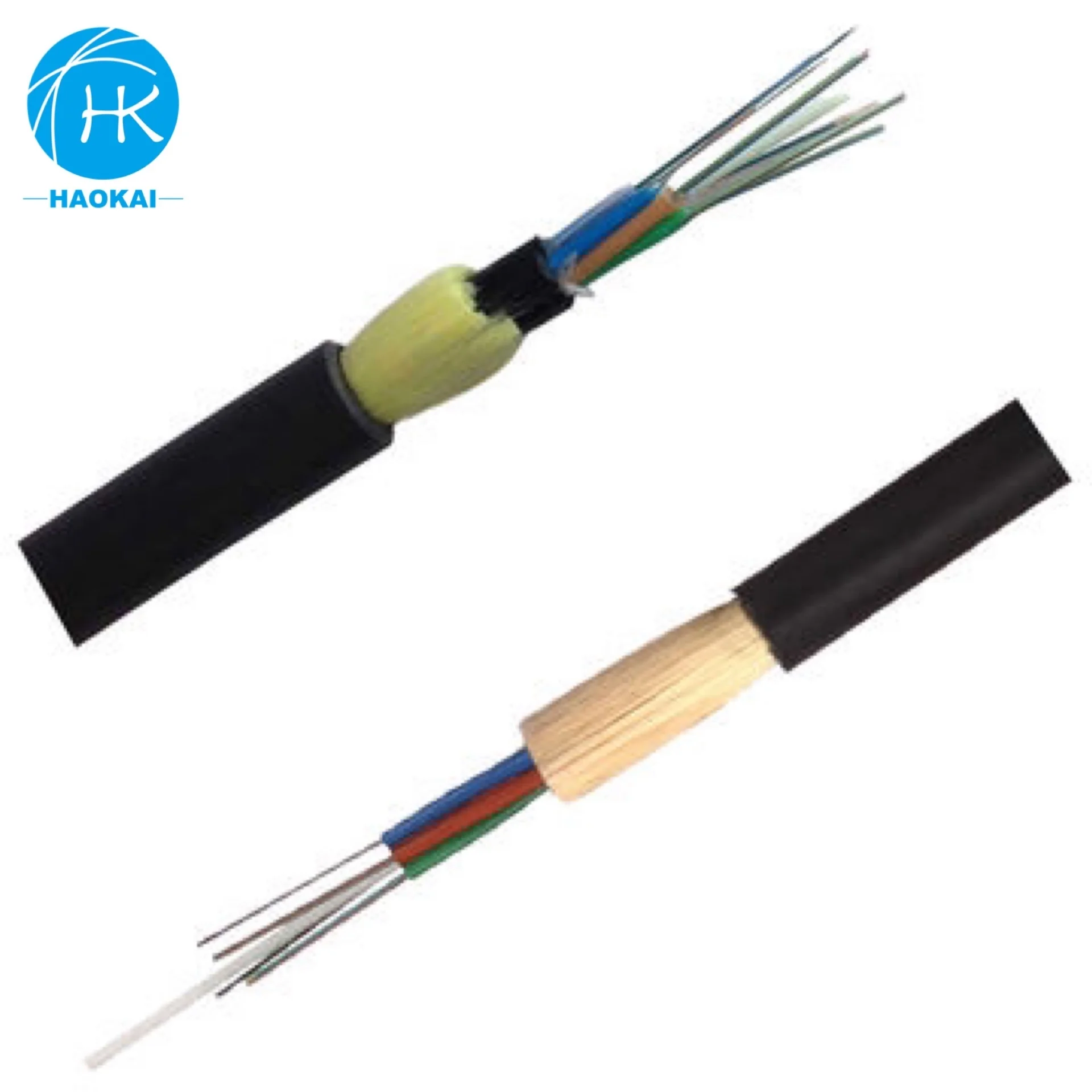48 Core ADSS Double Sheath 50/80/120/150 meters Span Outdoor Aerial Optical Fiber Cable