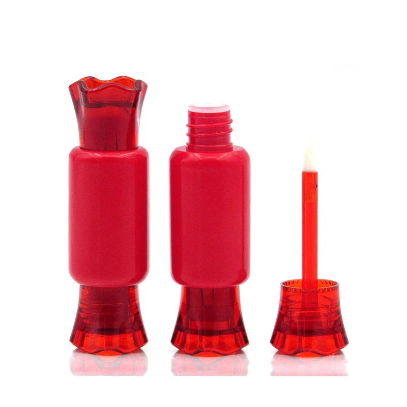 Wholesale Custom hot sale makeup packaging cute candy shape plastic empty lipgloss tube container with brush