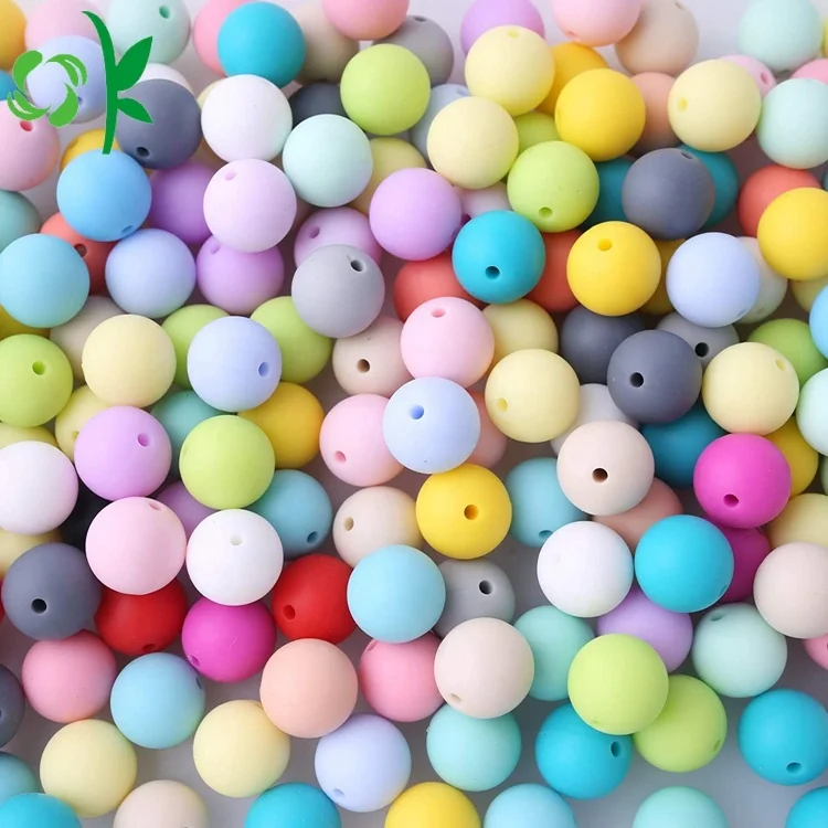 OKSILICONE Высококачественная игрушка для прорезывания зубов браслета ювелирные изделия жевательное ожерелье кормления ребенка 19 мм силиконовые бусины
