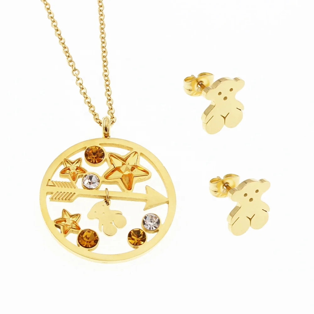 
Cute animal Shaped Stainless Steel Jewelry Set Latest Design Jewelry Wholesale Jewelry Made In China guangzhou 