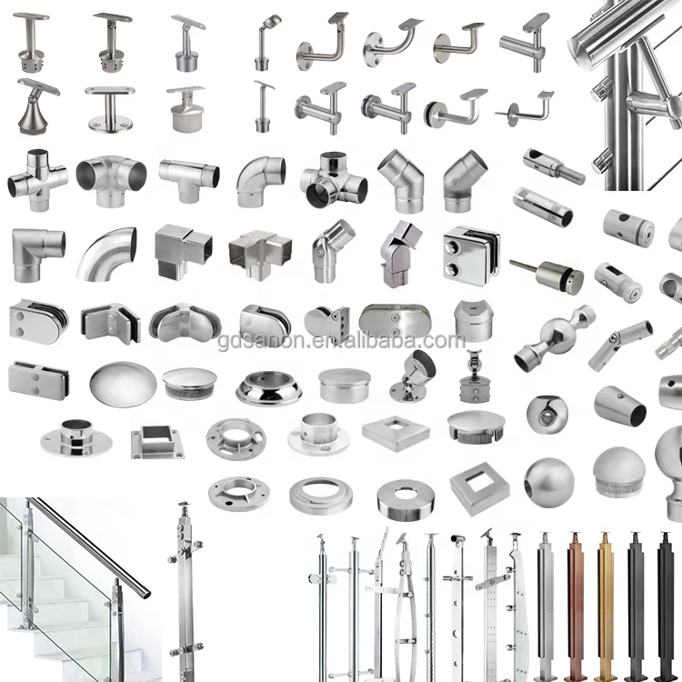 SANON Railing Accessories Manufacturers 50Mm Square Stainless Steel Handrail  End Caps For Pipes