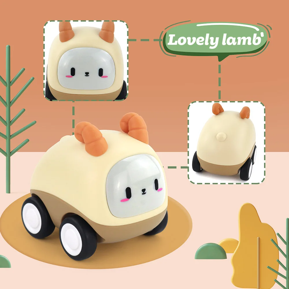 Most popular cute Mini Newest factory children pull back toy car kids cartoon animal pull back car toy for gift