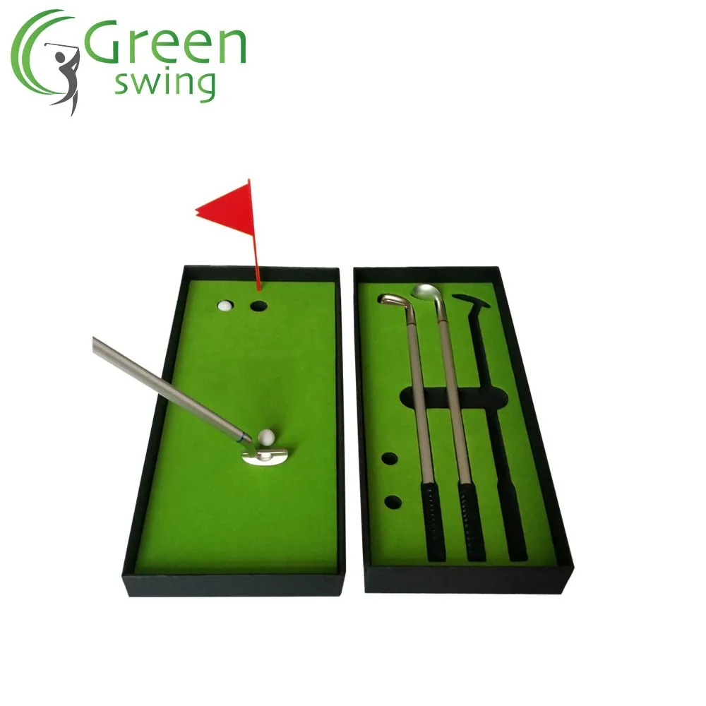 Best-Seller Golf Ballpoint Pen Gift Set Mini Golf Set Desktop Souvenir with Putting Green