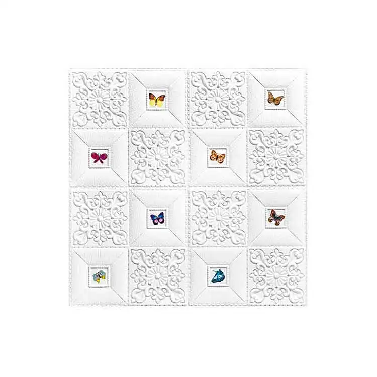 Pink White 3d foam wall edge strip stickers  PE Wall Panels  3D Foam Brick Wallpaper Sticker foam wall sticker