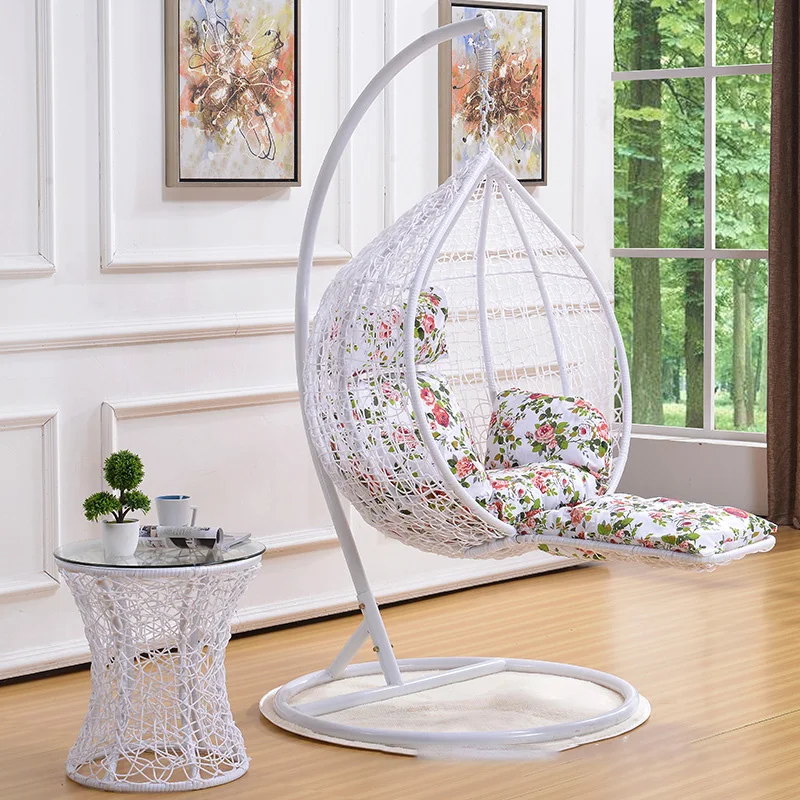 Basket Wicker Rattan Swing Seat Furniture Outdoor Patio Swing Chair Hanging Garden Swing Egg Chair With Stand