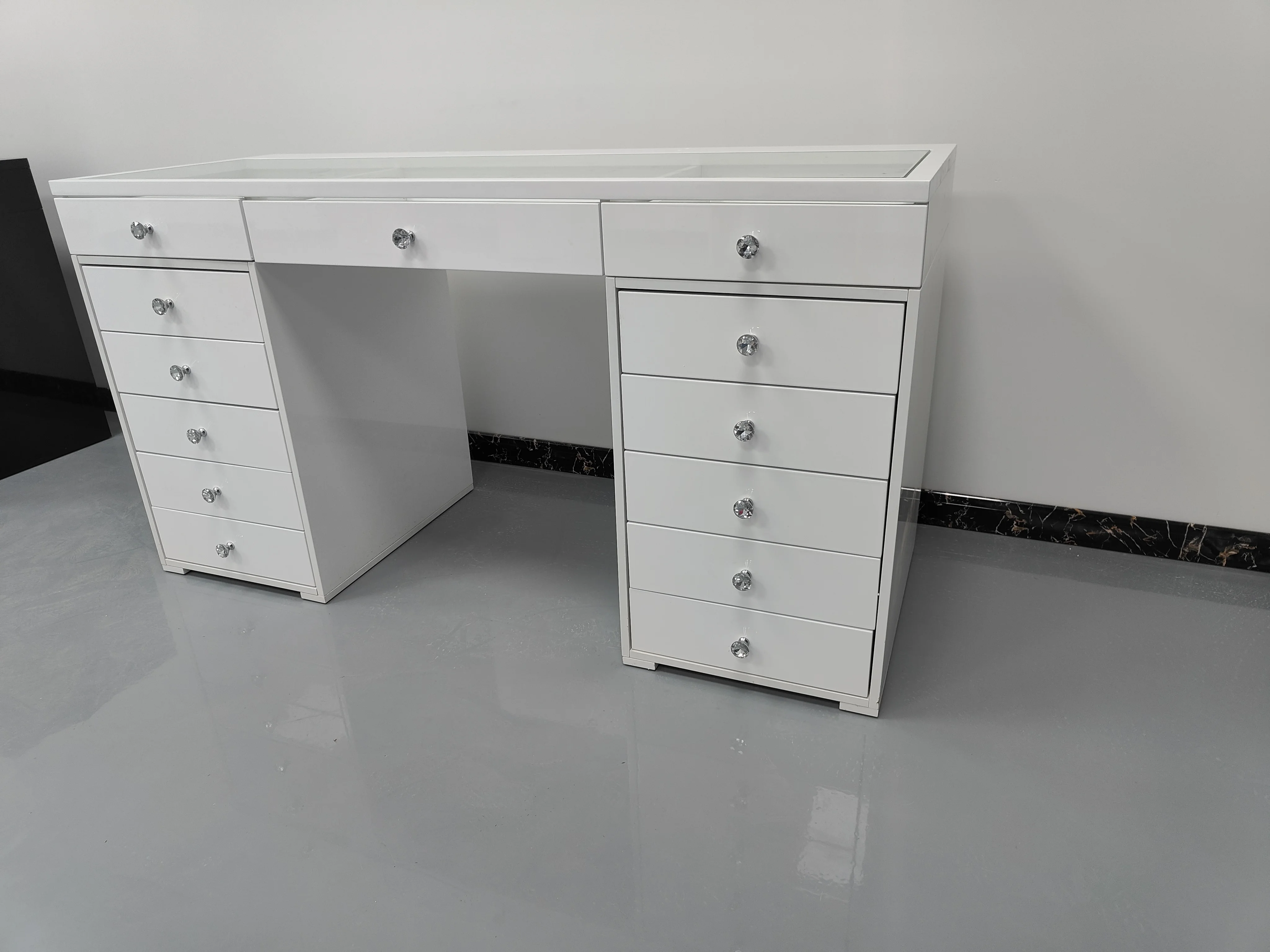 Best Price Makeup Wood Dressing Table Grey Natural Bedroom Furniture 1 Piece Storage Modern Wooden Table Solid Wood Birch MDF