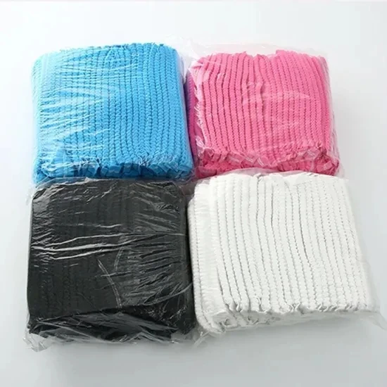 Disposable non woven double elastic surgical mob cap / medical clip cap / head bouffant cap