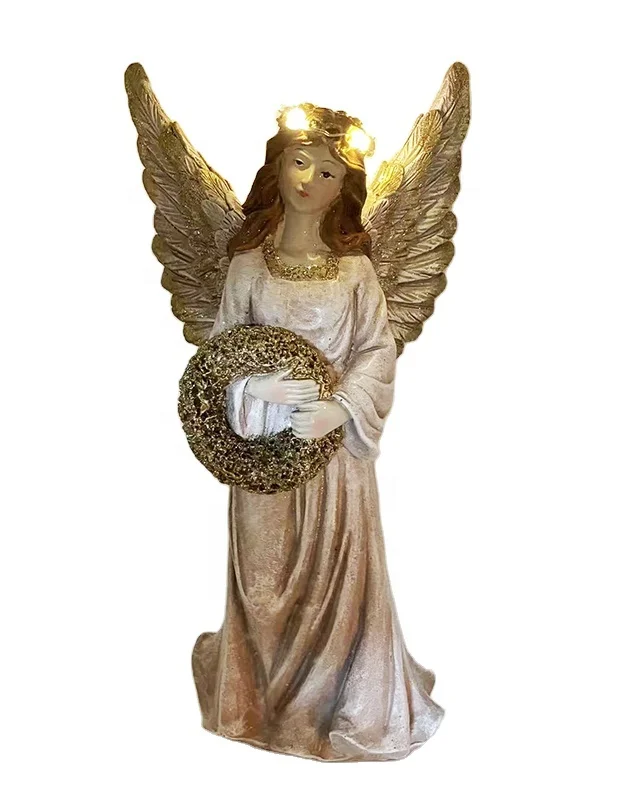 Wholesale Sculpture Of Solar Fairy Statue Angel with wing Can Be Used As Garden Decoration