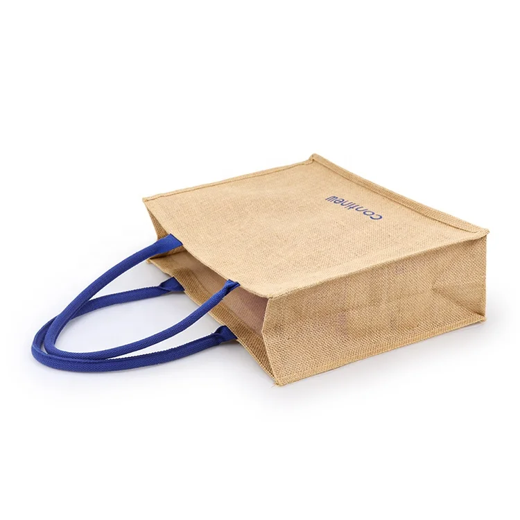 Wholesale Plain Hessian Jute Burlap Bag Custom Logo Printed Large Natural Burlap Totes Eco Friendly Shopping Linen Gunny Bags