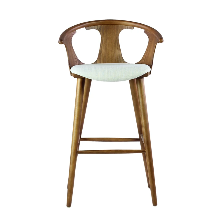 Wholesale Nordic Fashion Style Design Furniture Counter Hight Bar Stools Backrest and Cushion Bar Chair