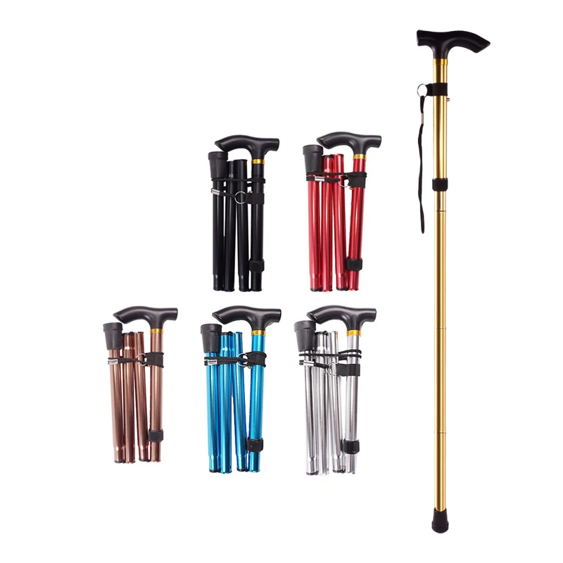 Custom folding blind medical nordic old people men alpenstock trekking cane hiking walking sticks poles