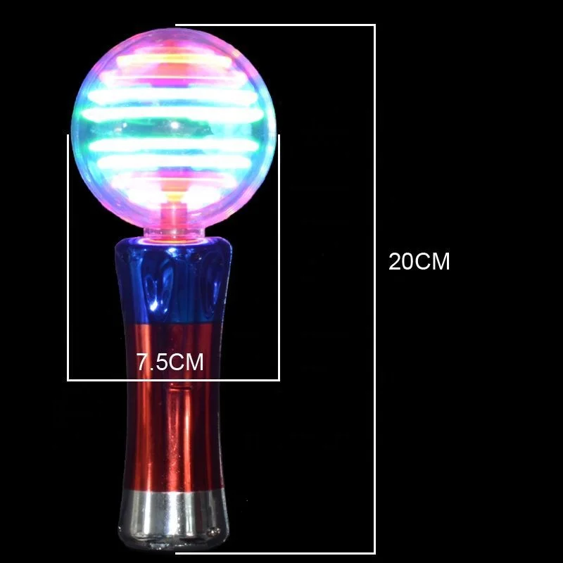 Kids LED Magic Spinning Ball Wand Stick New Design Glowing Mini LED Spinner Light up Toy PVC Material Flash Function