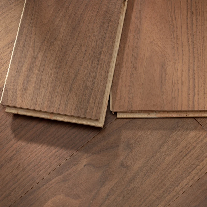 American Walnut E0 Grade Multi-Layer Engineered Wood Flooring 0.6/1.2mm Veneer Thickness for Indoor Use Engineered Flooring