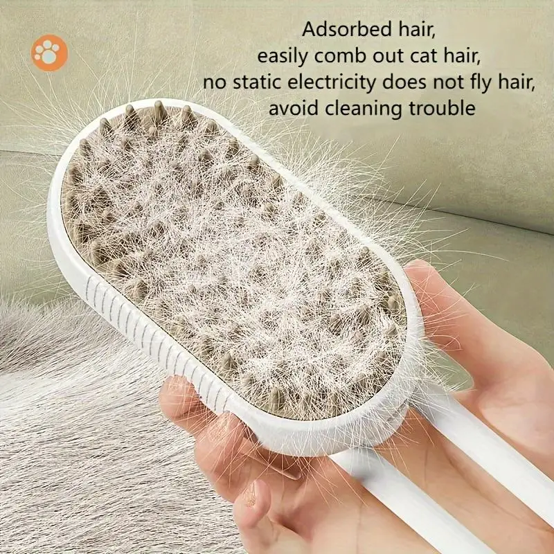 Self-Cleaning Electric Pet Grooming Brush Massage for Dogs and Cats 3-in-1 Steamy Brush for Removing Tangled and Loose Hair