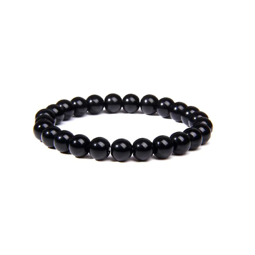 8mm Natural Gemstone Bracelet Beads Elastic Agate Bracelets for Men Women Outdoor Yoga Fashionable Wholesale Bangle Bracelets