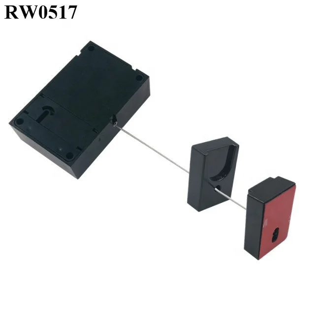 RuiWor RW0517 Cuboid Universal magnetic string security anti theft display retractable plastic pull box for cell phone