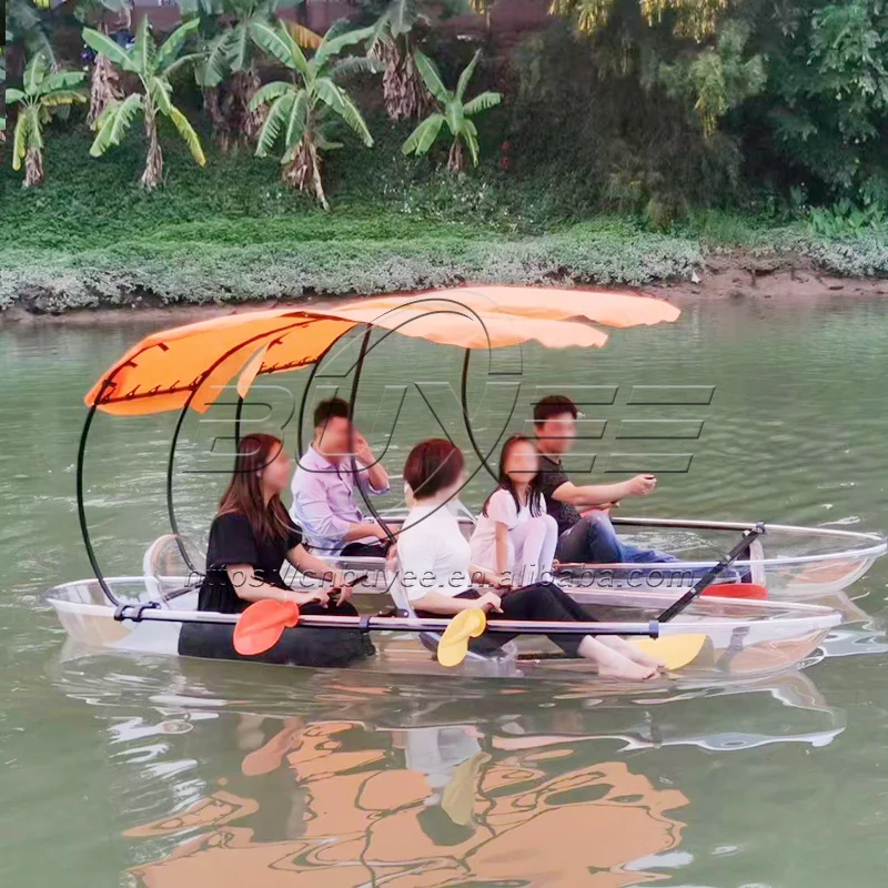 Factory Wholesale Clear Bottom Crystal Kayak 6 Person Transparent Boat Kayak
