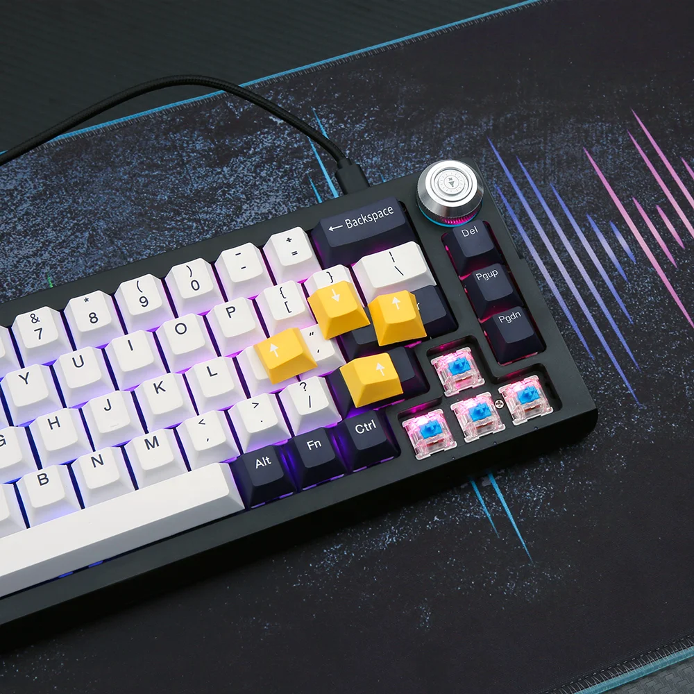Заводская пользовательская прокладка с креплением для игровых клавиатур 72 клавиши макет макро программируемая Беспроводная механическая клавиатура Hotswap для ПК геймеров