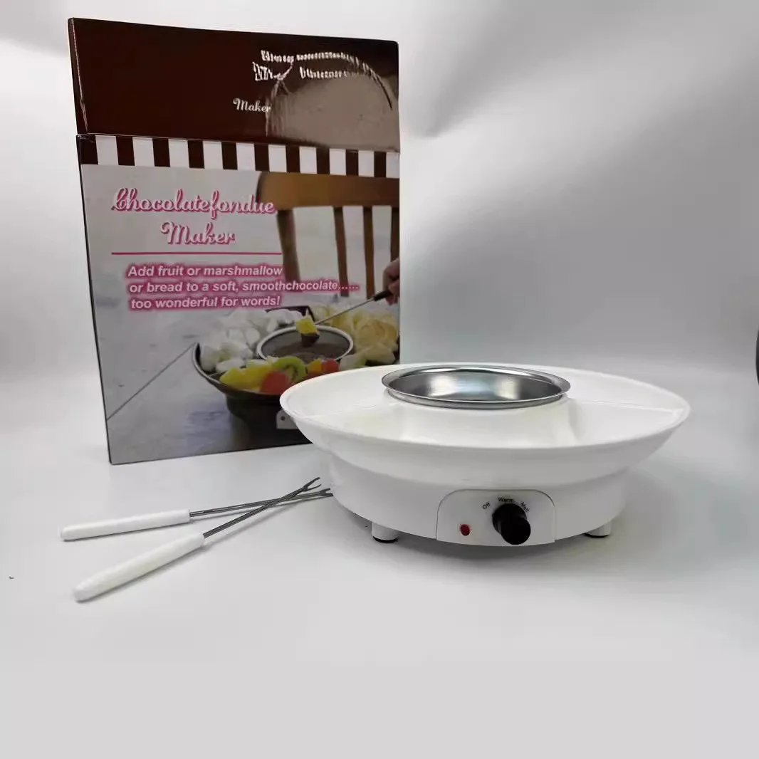 Electric Stainless Steel Chocolate & Cheese Fondue Pot Set for Melting Chocolate