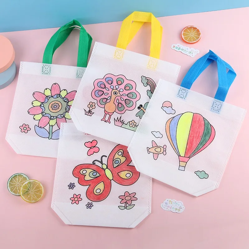 High Quality Mini Coloring Wave Graffiti And Arts Crafts Color Filling Drawing Toy DIY Tote Bag