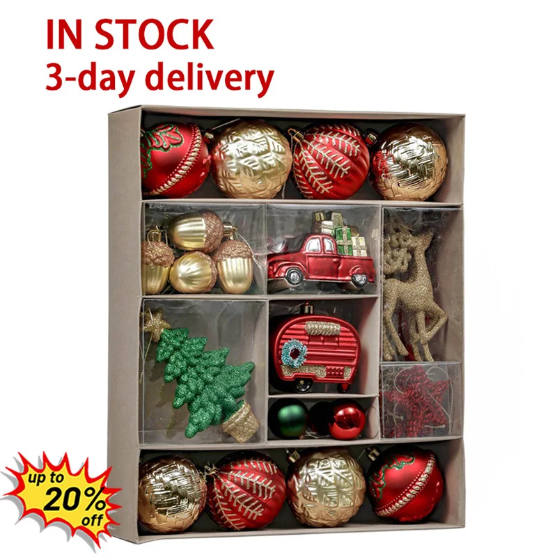 Eaglegifts 60ct Красный Зеленый Золотой дерево украшение висит на Новый год и Рождество шар для украшения Сделано в Китае