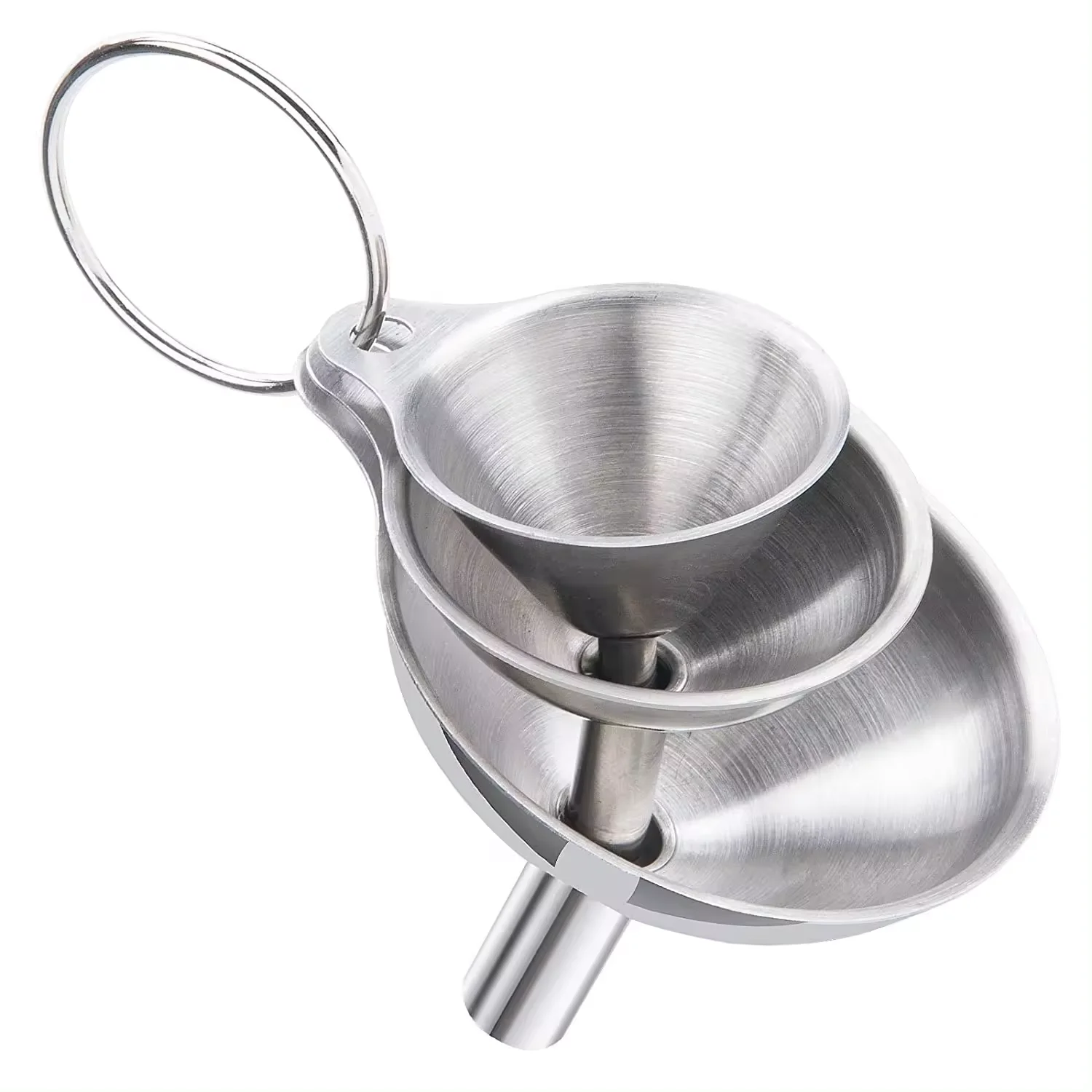 Multifunctional Stainless Steel 304 Oil Water Spices Wine Flask MINI Funnel For Home Kitchen