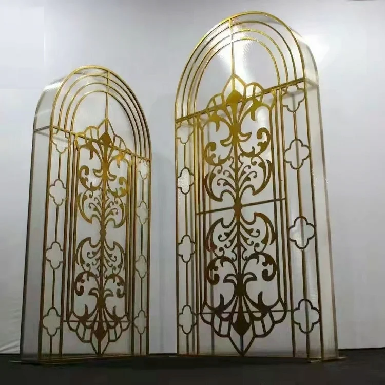 Iron Ella arch for wedding decoration stage props