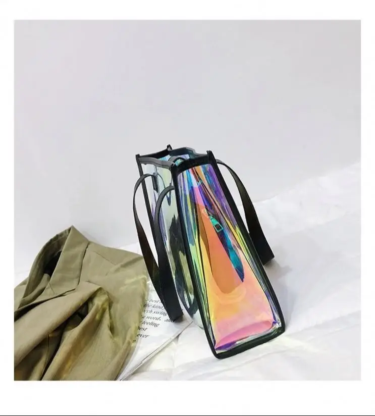 2020 fashion tote bag new design tote bag pvc custom logo holographic bags