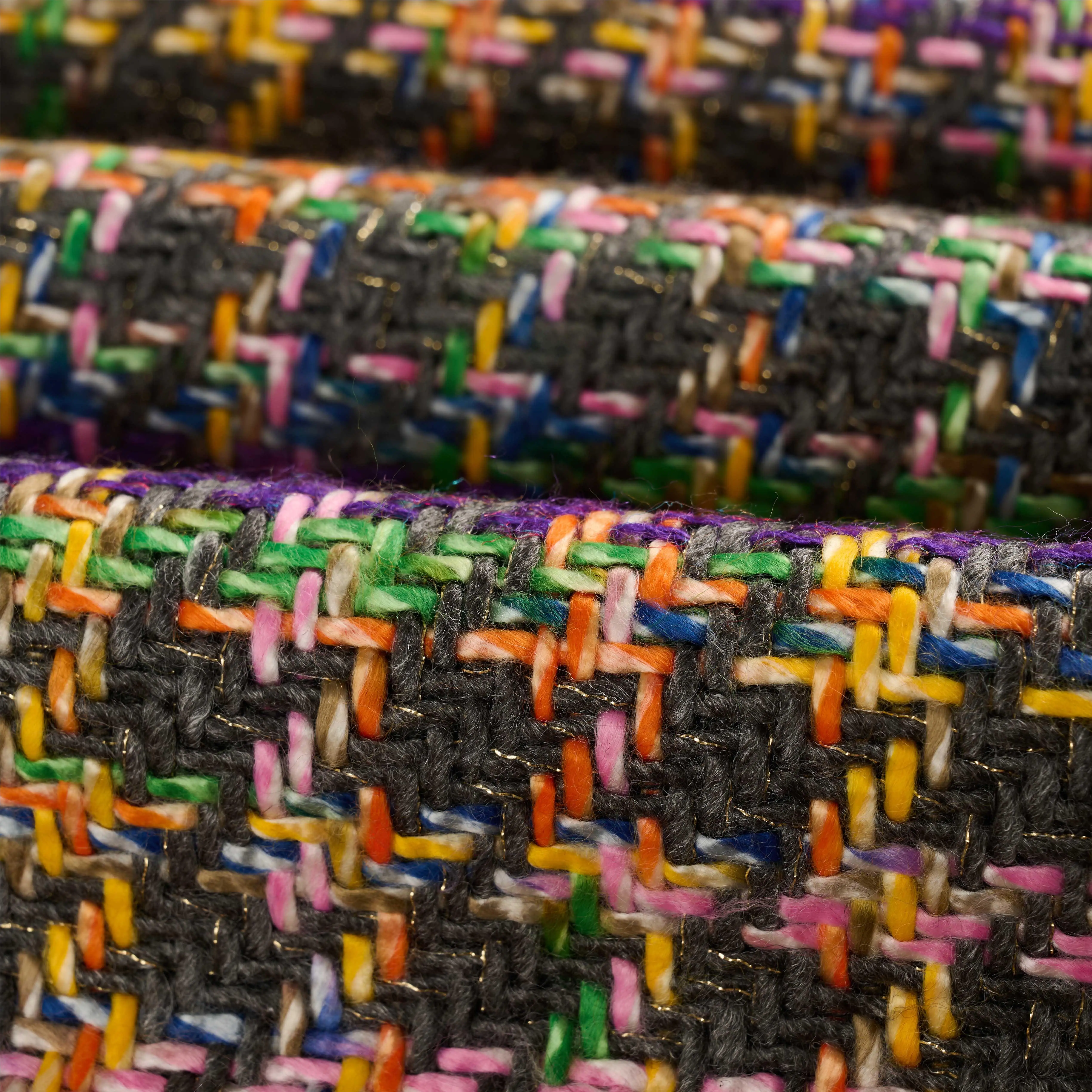 2024 New Design  Rib Pattern Tweed Fabric 23% Polyester 77% Acrylic  Blend