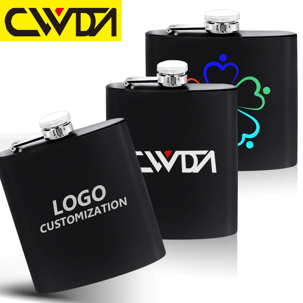 8oz  Man Gift PU Leather Whiskey Hip Flask Wine Pot Stainless Steel Alcohol Liquor Flagon Flask Black Hip Flasks