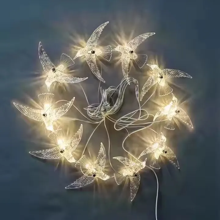 Factory wholesale new wedding props glow 10heads Little Swan transparent chandelier wedding stage venue layout decorative lights