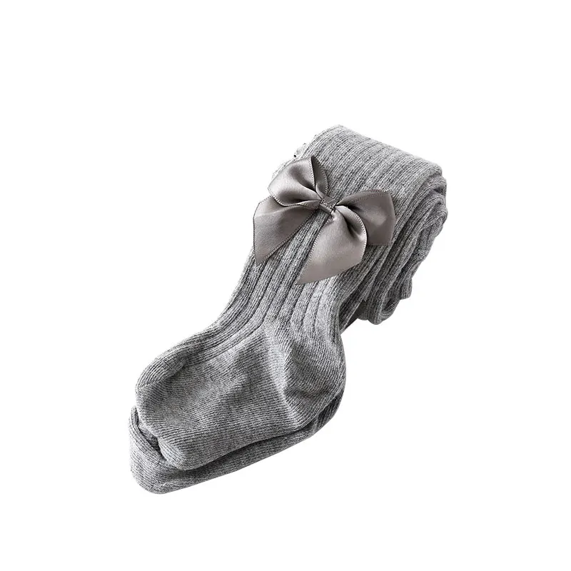 
2019 New Arrival Cotton Knit Baby Girls Leggings with Bow 