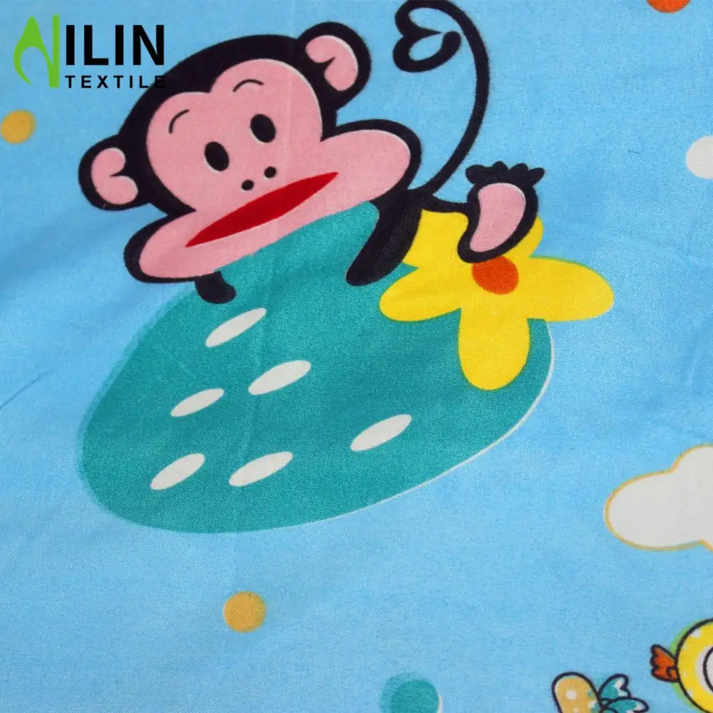 
100 polyester peach skin microfiber printed designer pongee fabric for bed sheet 
